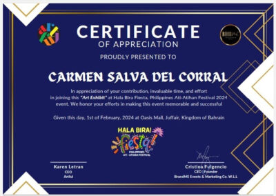 Certificado Exposición en Juffair - @artful.bh